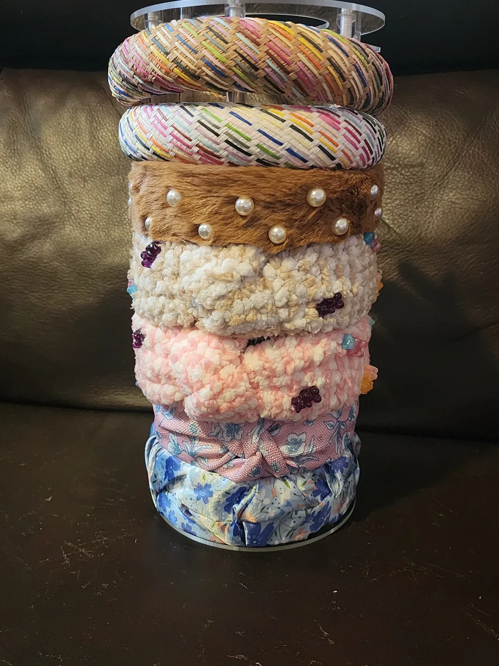 Assorted Decorative Headband Set - Pink, Cream, Blue, Brown, Multicolor